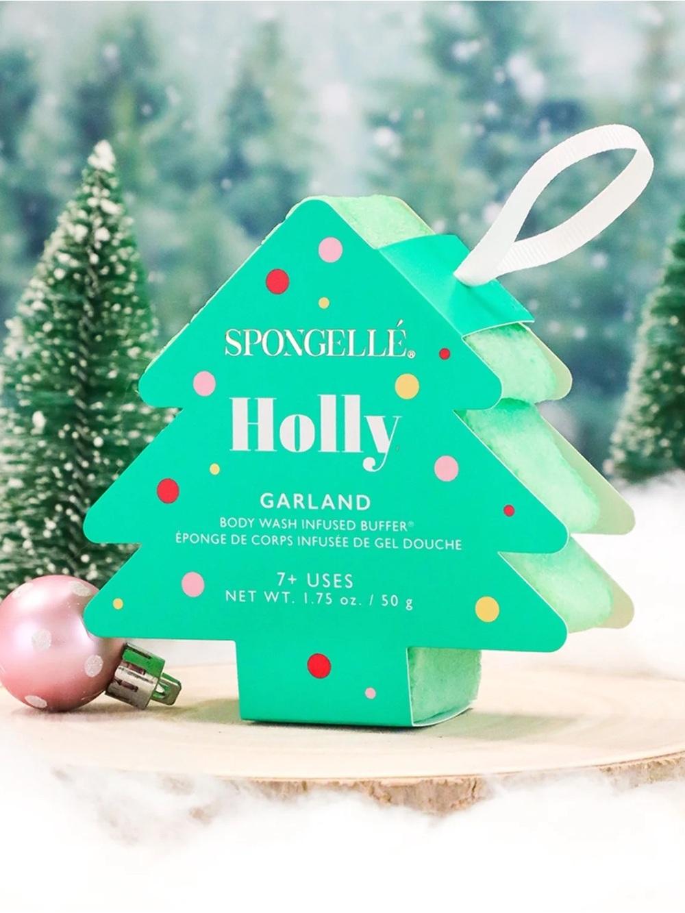 Spongellé Holly Garland Tree Body Wash Infused Buffer
